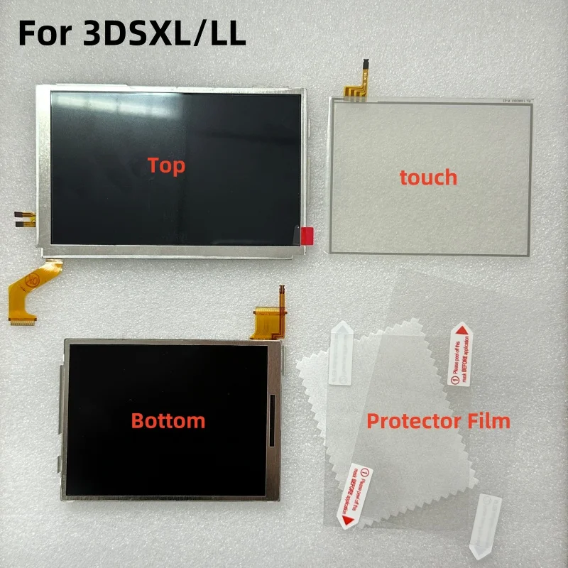 Original New for Nintendo 3DSXL 3DSLL Top Upper Lower Bottom LCD Display Screen Touch Screen Digitizer Glass Volume Camera Flex