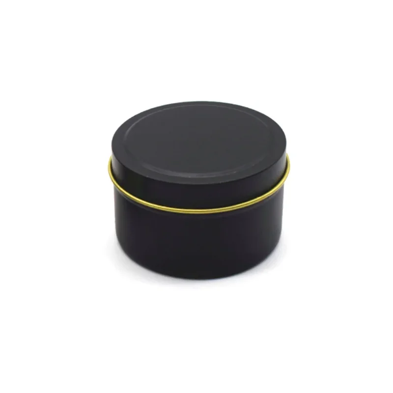 5/10PCS 4oz Candle jar Empty Tinplate Box Black Round Golden Candle Containers tea caddy Cream Jar Storage Container for Travel