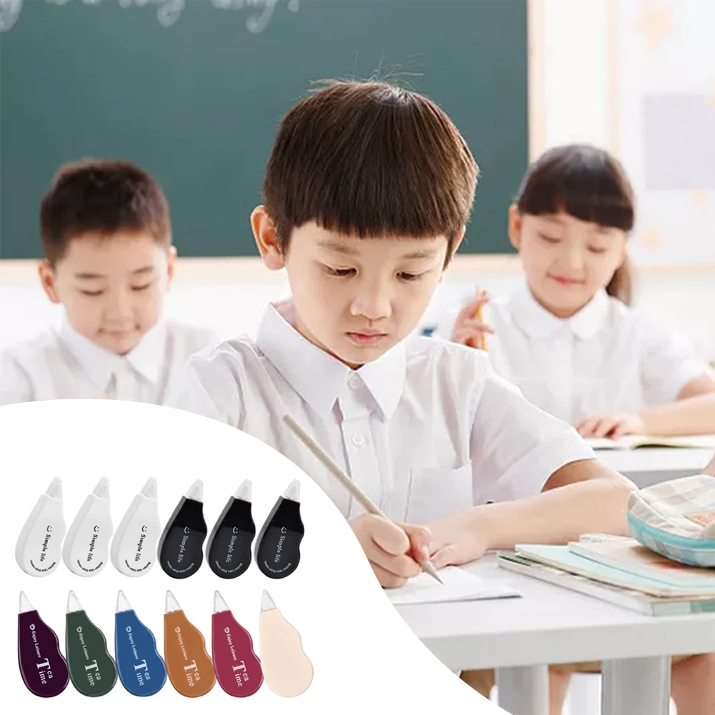 어린이 학생용 간단한 실용적인 미니 사무실 학교 액세서리, 휴대용 학습 쓰기 교정 테이프, 경량 12 개