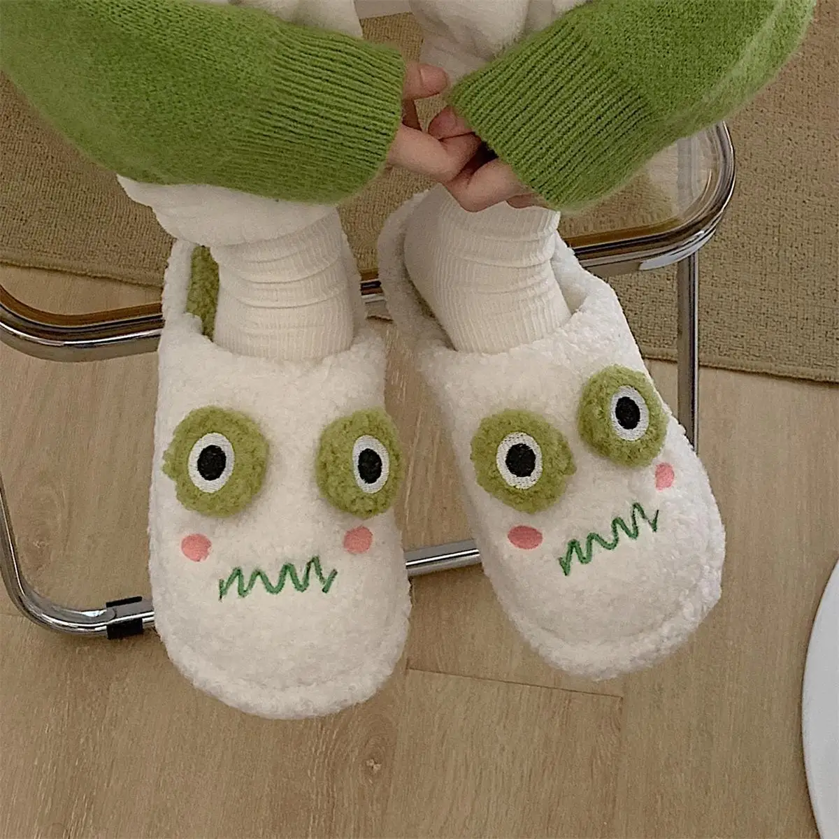 Zapatillas de casa con dibujos de animales para mujer, pantuflas