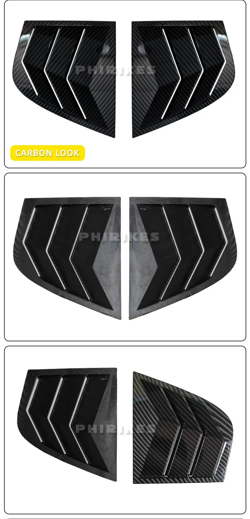 For Kia Stinger 2018-2022 Side Window Louvers Spare Parts Premium Durable Replaces Sunshade Cover Air Vent Louvers