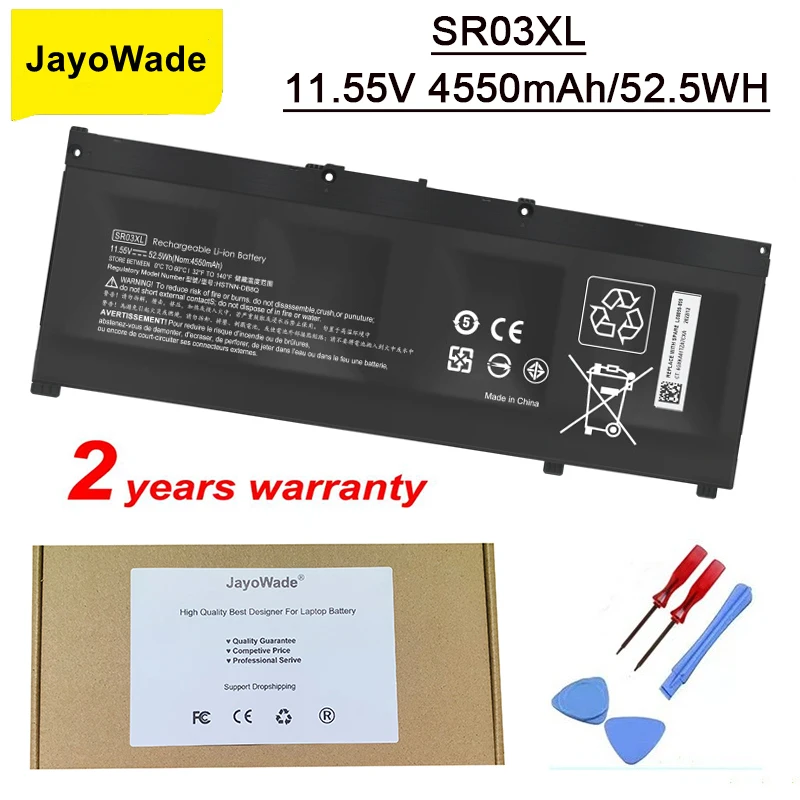 

JayoWade New SR03XL L08934-2B1 L08855-855 Battery For HP OMEN 15-CE 17-CB0052TX Pavilion Gaming 15-CX0096TX CX0006NT HSTNN-DB8Q