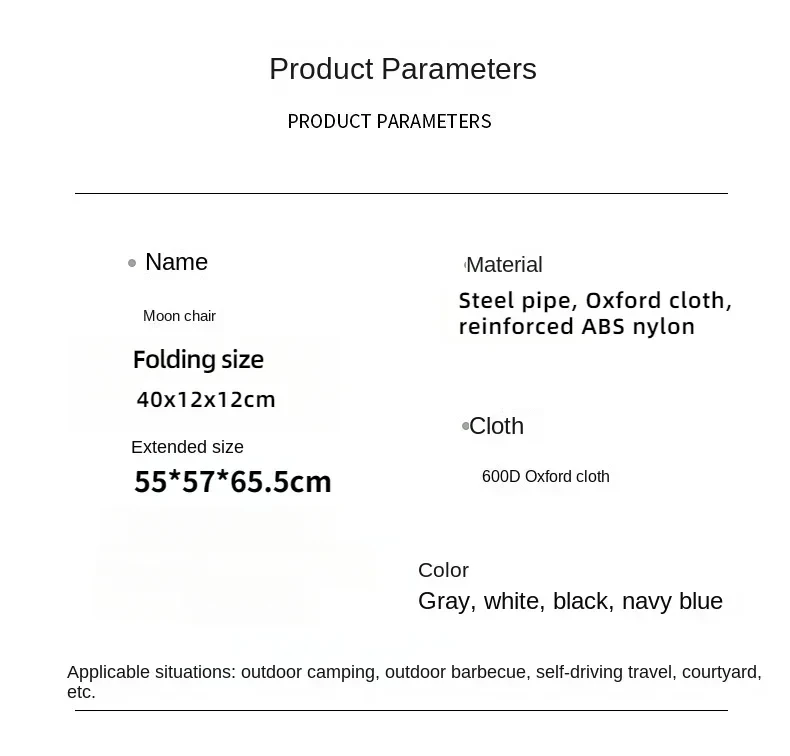 Description Picture 3 of itemPink Squirrel Camping Moon Chair High Back Ultralight Folding Chair Portable 90Kg Load Chairs Outdoor Fishing Chair