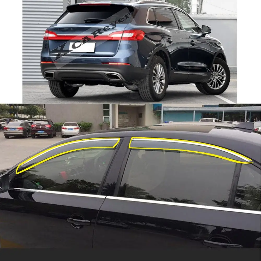 

Car Body Styling Sticker Plastic Window Glass Wind Visor Rain/Sun Guard Vent Weather Awnings Parts For LINCOLN MKX 2015-2019