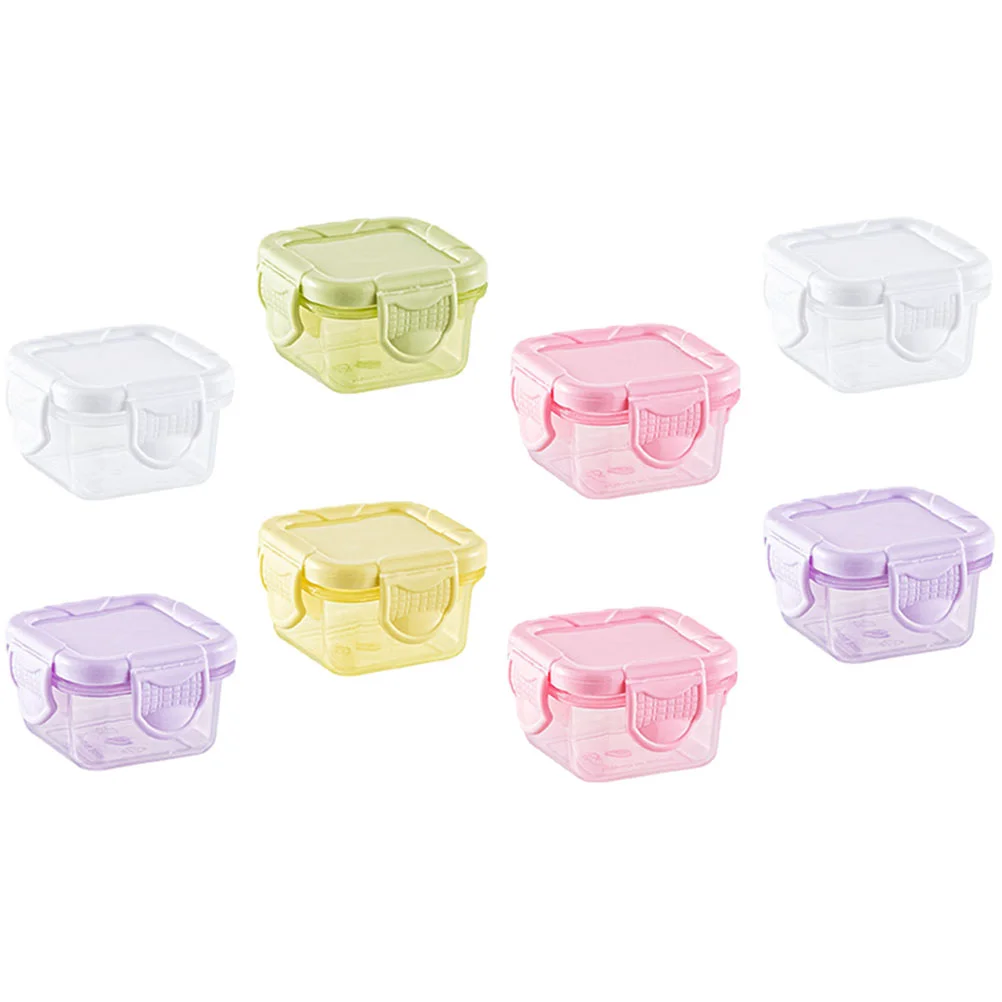 

8pcs Salad Dressing Container Small Containers Box with Lids Condiment Sauce Cups