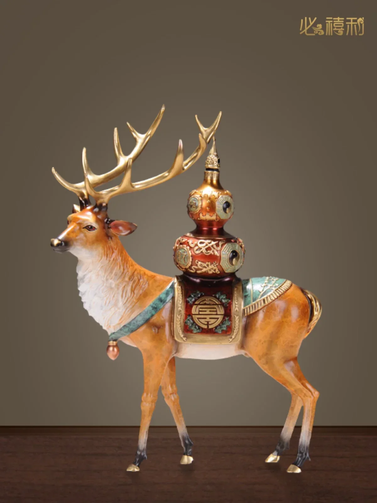 

Lucky Deer Double Full Creative Fortune Pure Copper Deer Entrance Decoration Office Furnishings Handicrafts