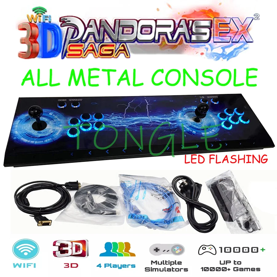 Pandora 3D WiFi Plus SAGA DX EX Arcade Game-Box 8000 10000 in 1 Zero Delay 6 Buttons Joystick 2 Player Controller Arcade Console
