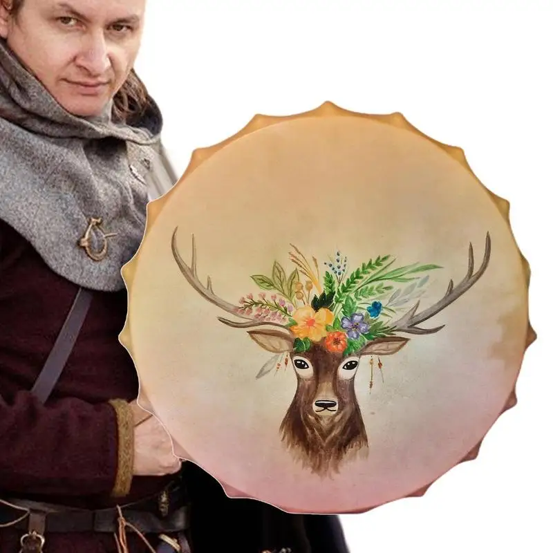 Shaman Drums For Adults Handmade Elk Drum Percussion Instrument Sound Healer Shaman Drum For Spiritual Music Reflection