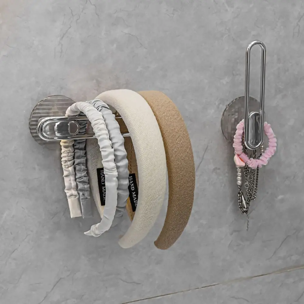 3Pcs Storage Holder Hook Modern Stylish Hair Accessories Punchfree Non-hole Headband Stand for Hair Band Home Bathroom