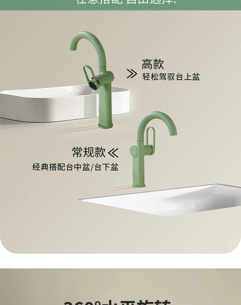Description Picture 6 of itemsingle handle bathroom green Faucet hot and cold Basin Faucet Hot and Cold bathroom Mixer, Mop Taps,deck Mounted(low version)