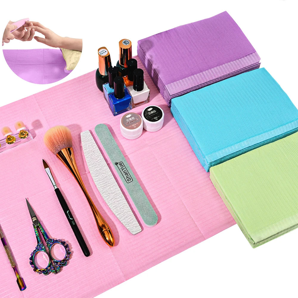 30/50/125pcs 45*33cm Disposable Nail Art Table Clean Pad Desk Mat Non-woven Waterproof Tablecloths Manicure Tool For Nails Care 3