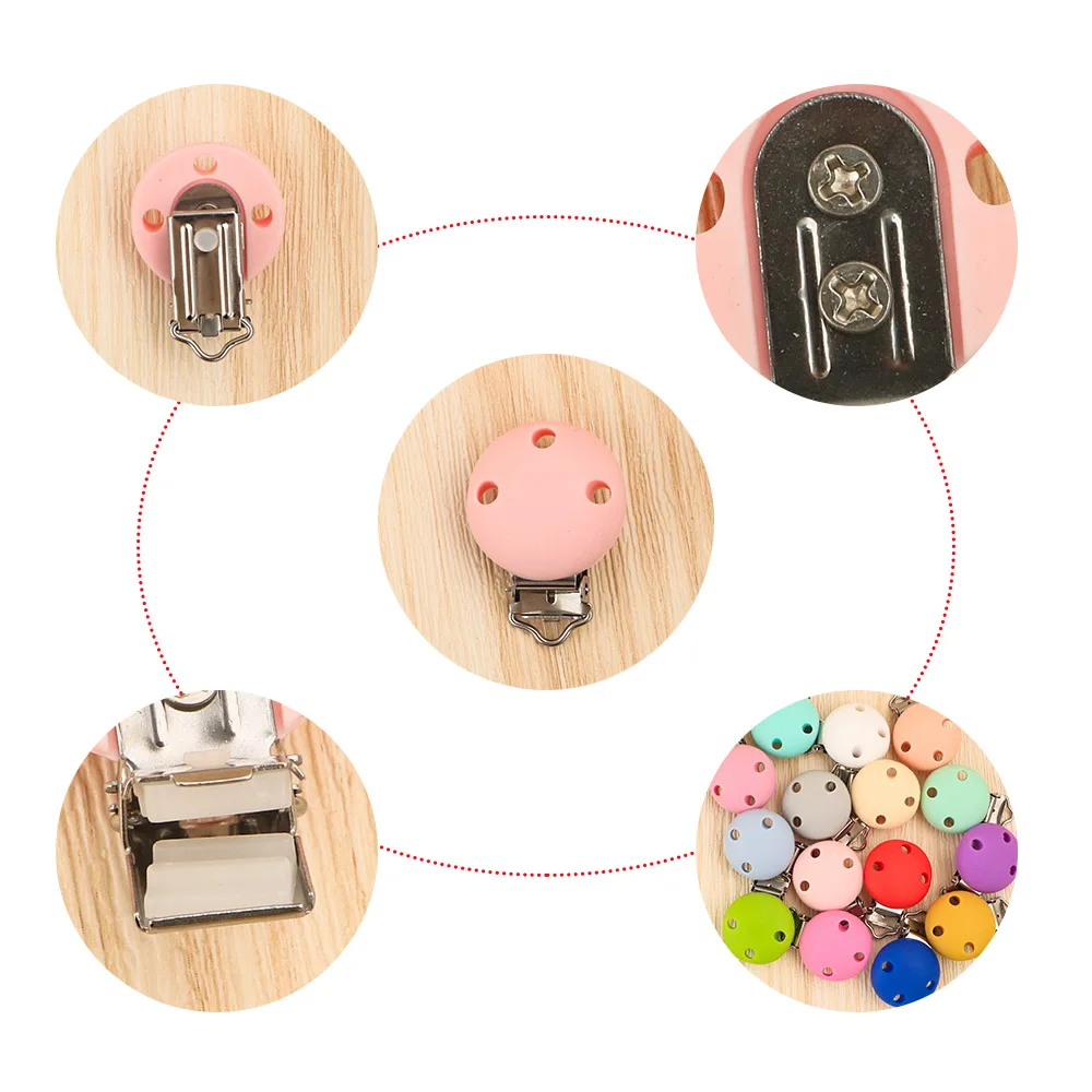 Sunrony 30/35/52mm 3Pcs 라운드 실리콘 젖꼭지 클립 식품 학년 DIY 젖꼭지 체인 쥬얼리 수제 액세서리