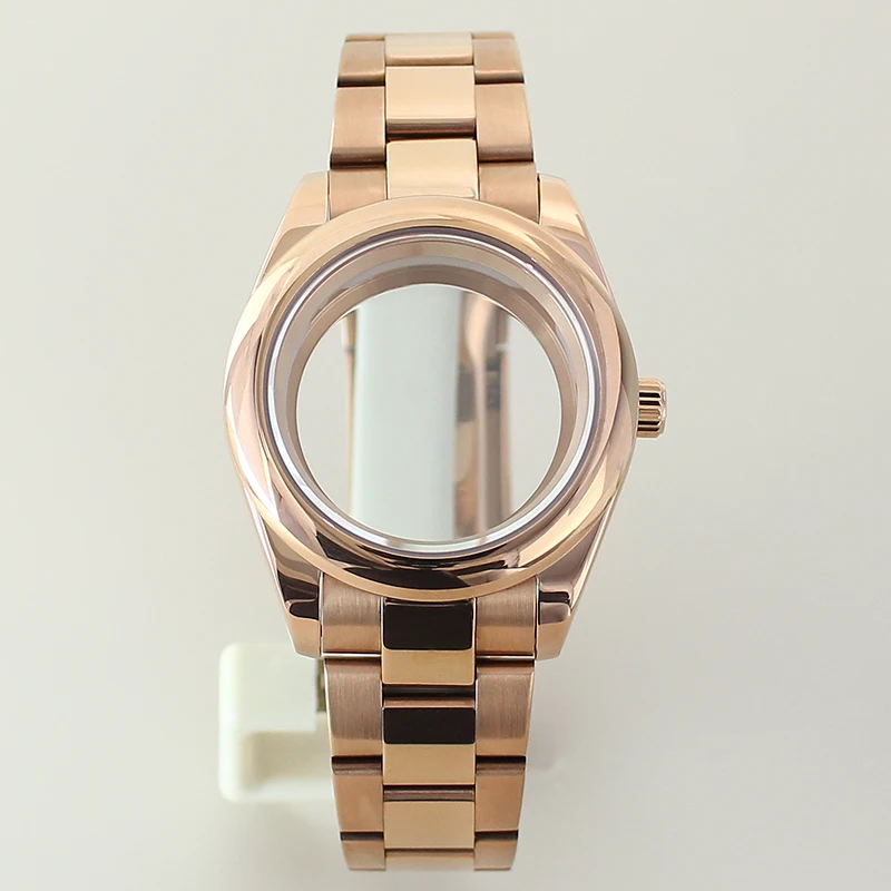 High-Quality 36mm/39mm Steel Watch Case with Sapphire Glass Bracelet