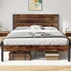 Queen Bed Frame with Headboard and Footboard with Under Bed Storage All-Metal Support System No Box Spring Needed Easy A 1