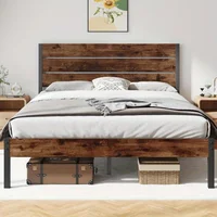 Queen Bed Frame with Headboard and Footboard with Under Bed Storage All-Metal Support System No Box Spring Needed Easy A 1