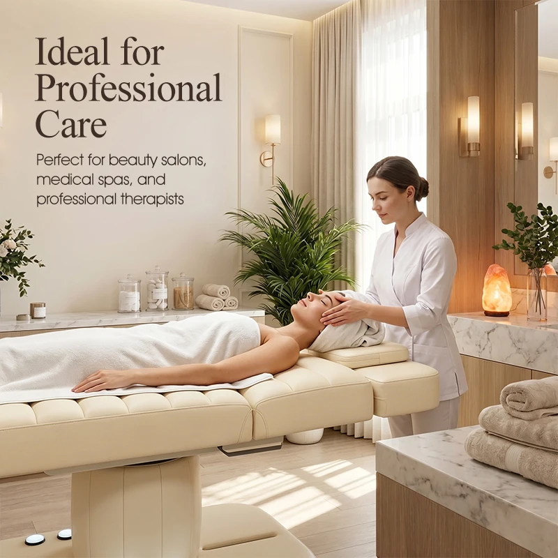 Poltrona Elettrica di Lusso per Trattamenti Estetici con 3 Motori, Lettino Regolabile per Massaggi Facciali e Extension Ciglia per Arredamento Salone di Bellezza - immagine 2