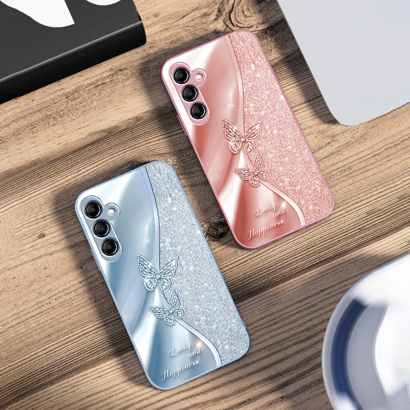 Golden Butterfly Glass Phone Case