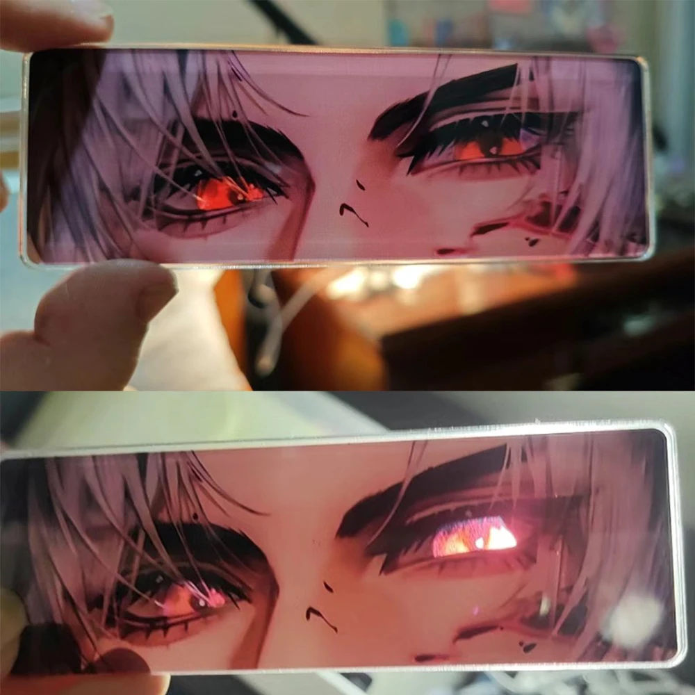 Game Love and Deepspace Acrylic Sylus Eyes Reflective Card Cosplay Cartoon Eye Strip Change Cards Raster Card Bookmark Xmas Gift anime cosplay props