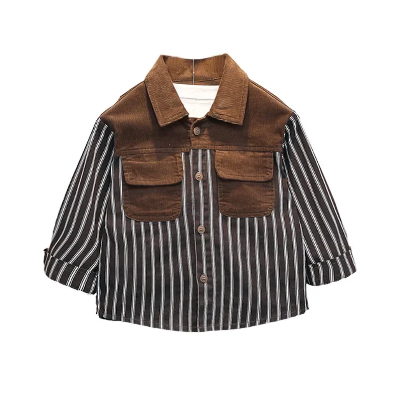 Boys' Casual Shirt Spring Autumn Fashionable Baby Clothes Children's Top Trendy Clothing AE Stock Hot Sale Of The Seas