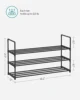 SONGMICS Shoe Rack, 3 Tier Shoe Organizer, Metal Shoe Storage Shelf for 15 Pairs of Shoes, Easy to Assemble, Entryway 6