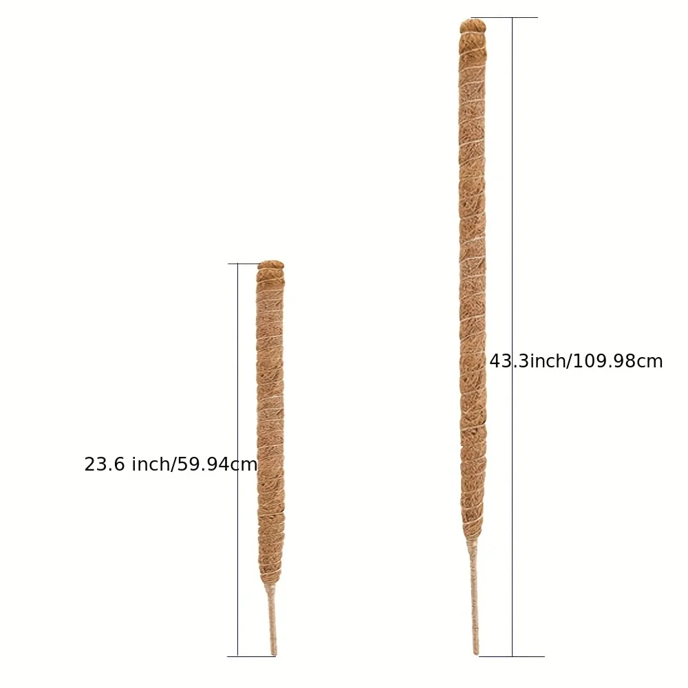Plant Stakes 1 Pcs Tall Moss Pole for Monstera 23.6/43.3 inch Bendable for Indoor Climbing Plants