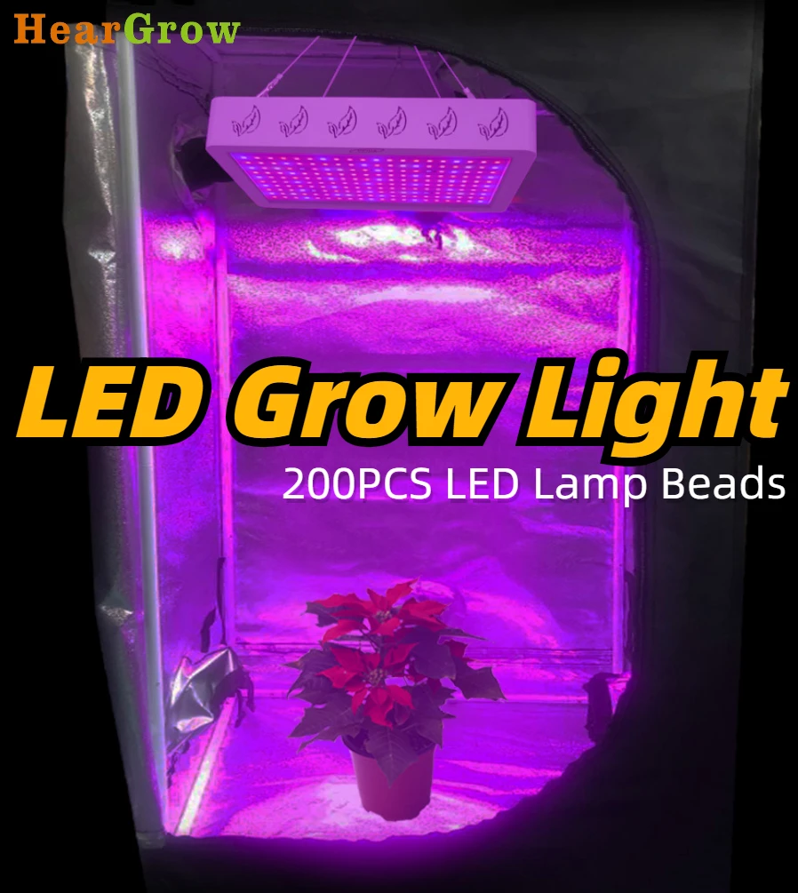 

HearGrow 1000W LED Grow Lights Greenhouse Tent Growbox Hydroponics For Plants Seeds Phyto Lamp Growing