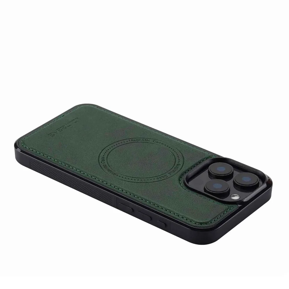 Premium Magnetic Leather Phone Case - Shockproof Mag-Safe Soft Back Cover
