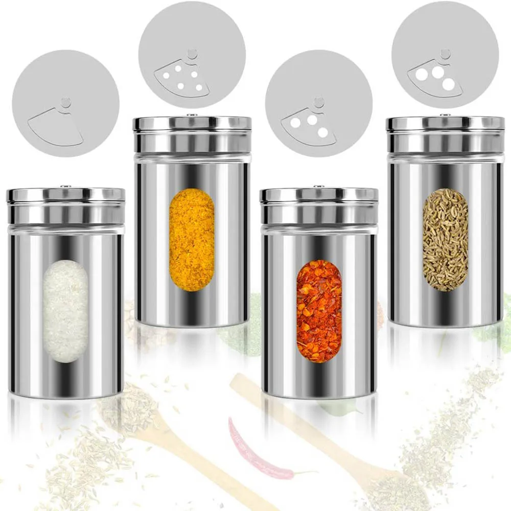 Para Cocina Salero Y Pimentero De Acero Inoxidable - Dispensador De  Especias Con Orificios Ajustables Saleros Ajustables, image size:1000x1000