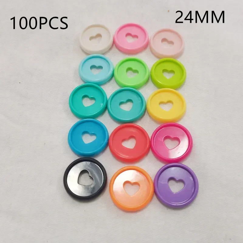Notebook Plastic Binding Ring Binding Buckle Loose-leaf Mushroom Hole Love Pattern Learning Supplies 100PCS24MM