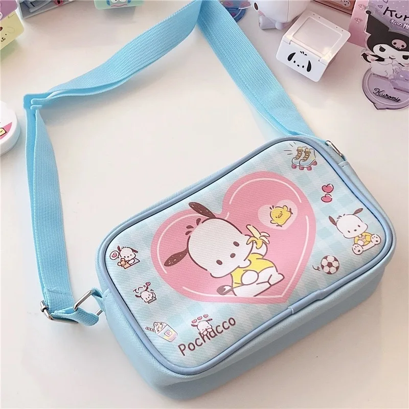 MINISO Sanrio Women's Bag Cartoon Cute Crossbody Shoulder Bag Kuromi Children's Bag Cinnamoroll Small Square Bag 4