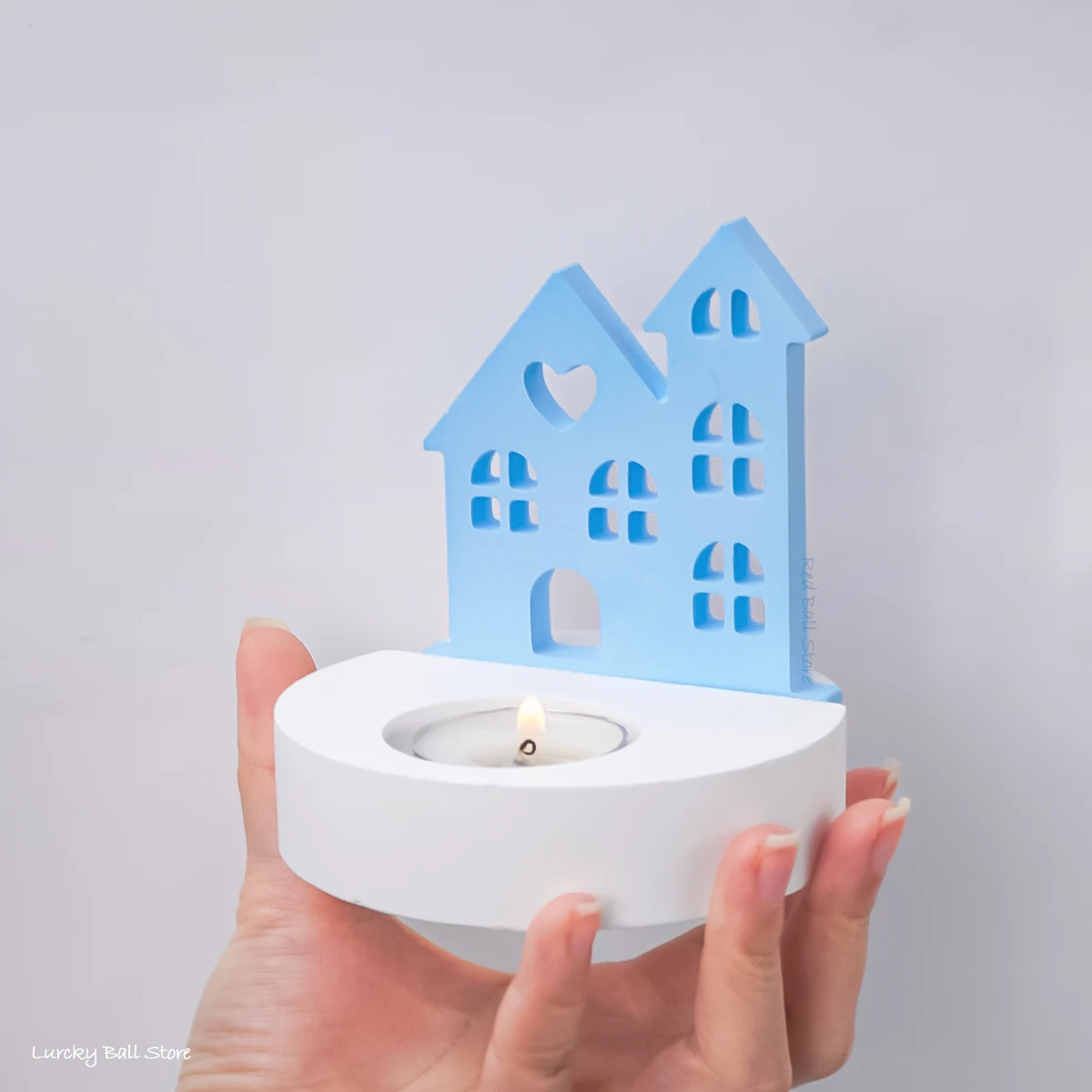 DIY Castle Love House Candle Holder silicone mold Silicone Mold New Cement Tea Light Candlestick Mould Resin Crafts Casting Molds Room Decor