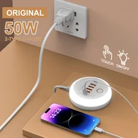 Chargeur mural multi-ports PD Type C, charge rapide 50W, Hub USB pour Samsung iPhone Xiaomi, prise EU/US/UK, chargeur de téléphone 3