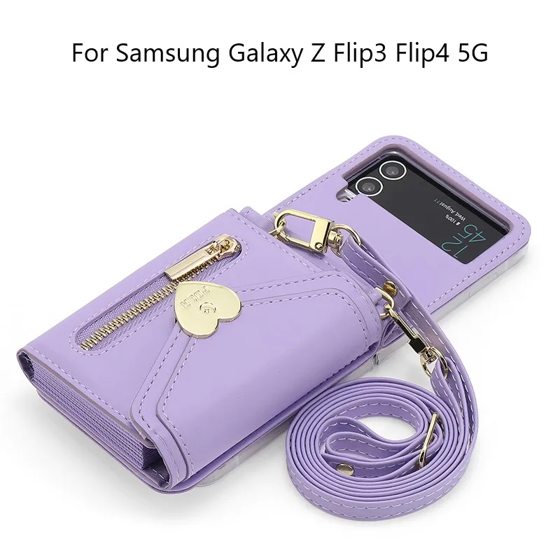 

Модный женский Чехол-кошелек для Samsung Galaxy Z Flip 3 4 5G, кожаная сумка для карт для Samsung Flip3 Flip4, противоударный чехол для телефона