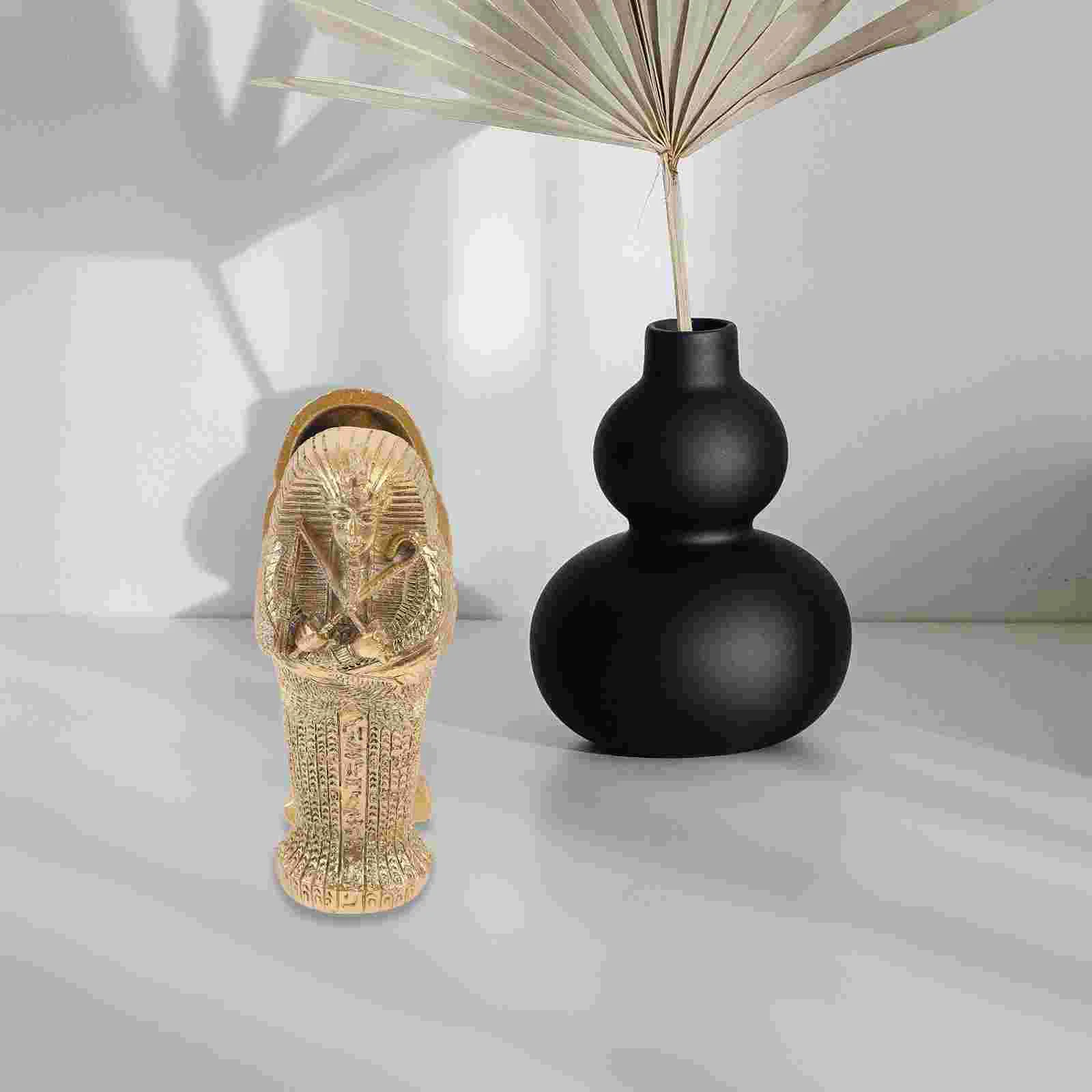 Sarcophagus With Mummy Figurine Set Egyptian Pharaoh Tombstone Historical Sculpture Mummy Coffins Figurines - Image 3