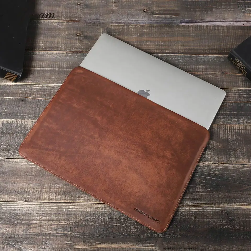 Retro Leather Laptop Sleeve For Macbook Air 13.6 Case Pro Retina
