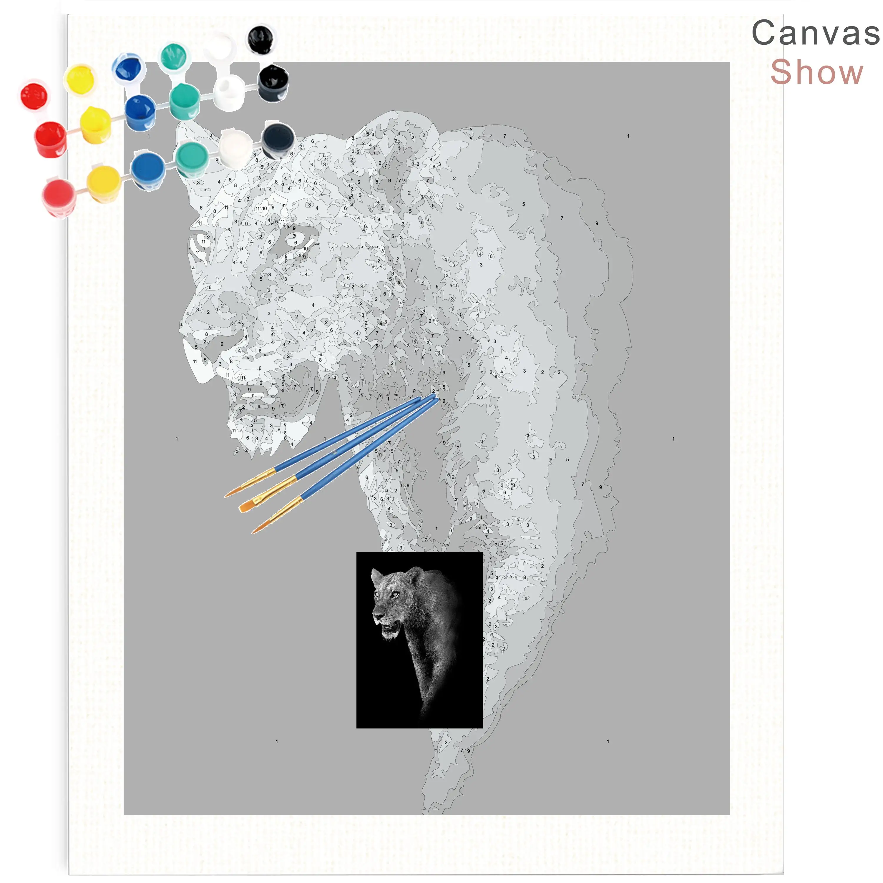 GATYZTORY-pintura por números para adultos, kit de lienzo para pintar a  mano con animales en blanco y negro, para principiantes, para regalo -  AliExpress, image size:3000x3000