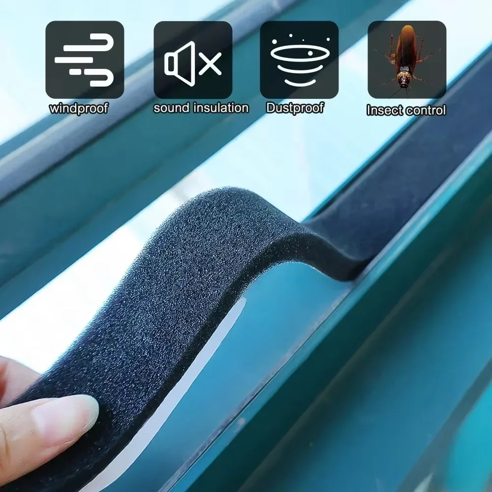 Self-Adhesive Acoustic Foam Weatherstrip - Insulating Windproof Soundproof Sponge Tape