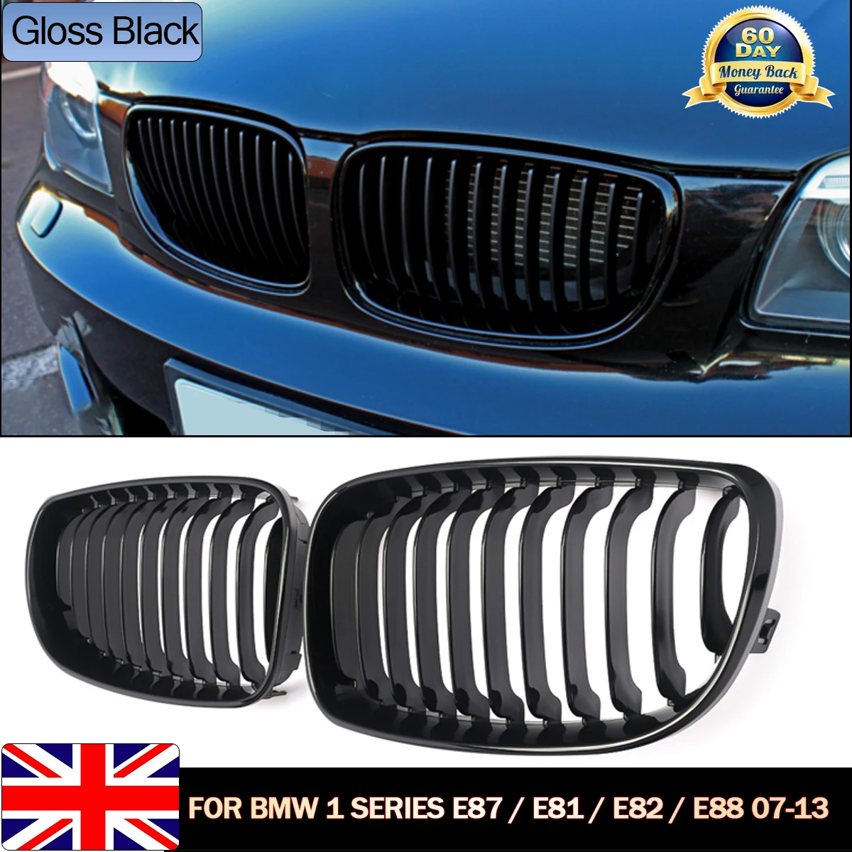 

Передняя решетка радиатора для BMW 1 серии E81 E82 E87 E88 2007-2011, 1 пара