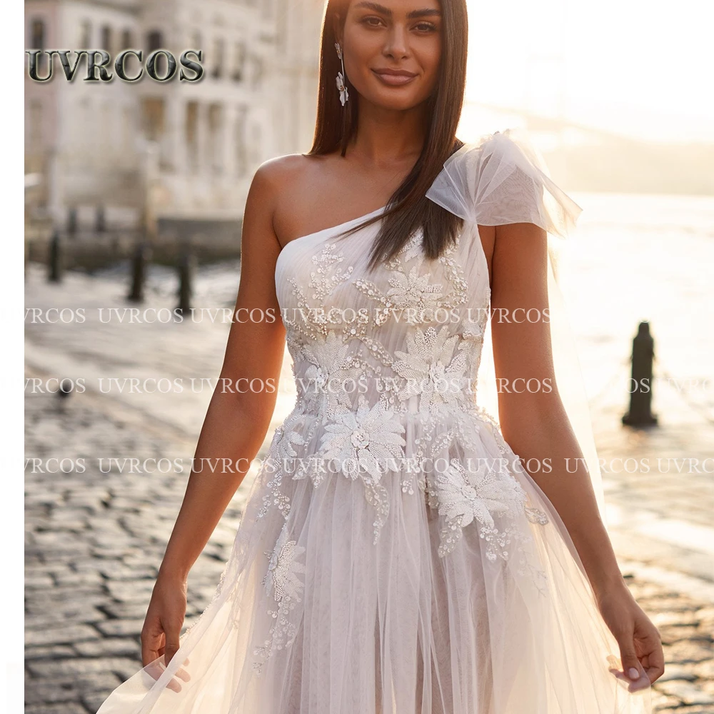 Vintage One Shoulder Wedding Dresses For Women Pleat Backless Appliques  Vestidos De Novia Casamento Wholesale Robe De Mariée - Wedding Dresses -  AliExpress