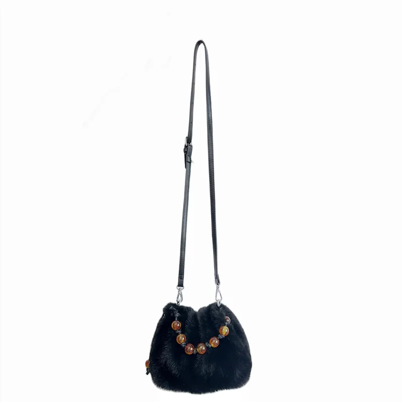 Luxury Faux Fur Ladies Shoulder Bags Soft Plush Female Evening Clutch Purse Handbags Women's Tote Fluffy Crossbody Bag