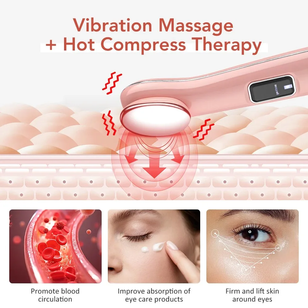 Portable Eye Massager Wand with Heat Therapy for Dark Circles