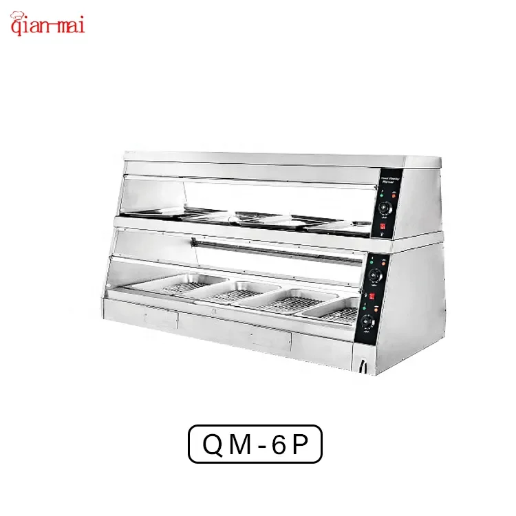 Restaurant Equipment For Sale Large Stainless Steel Food Warmer Vertical Food Display Warmer Display Hot Showcase