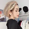 Solid Color Islamic Head Wraps Hat Arab Headwear Bonnet Dubai Summer Muslim Women Beaded Mesh Hijab Indian Turban Cap 4