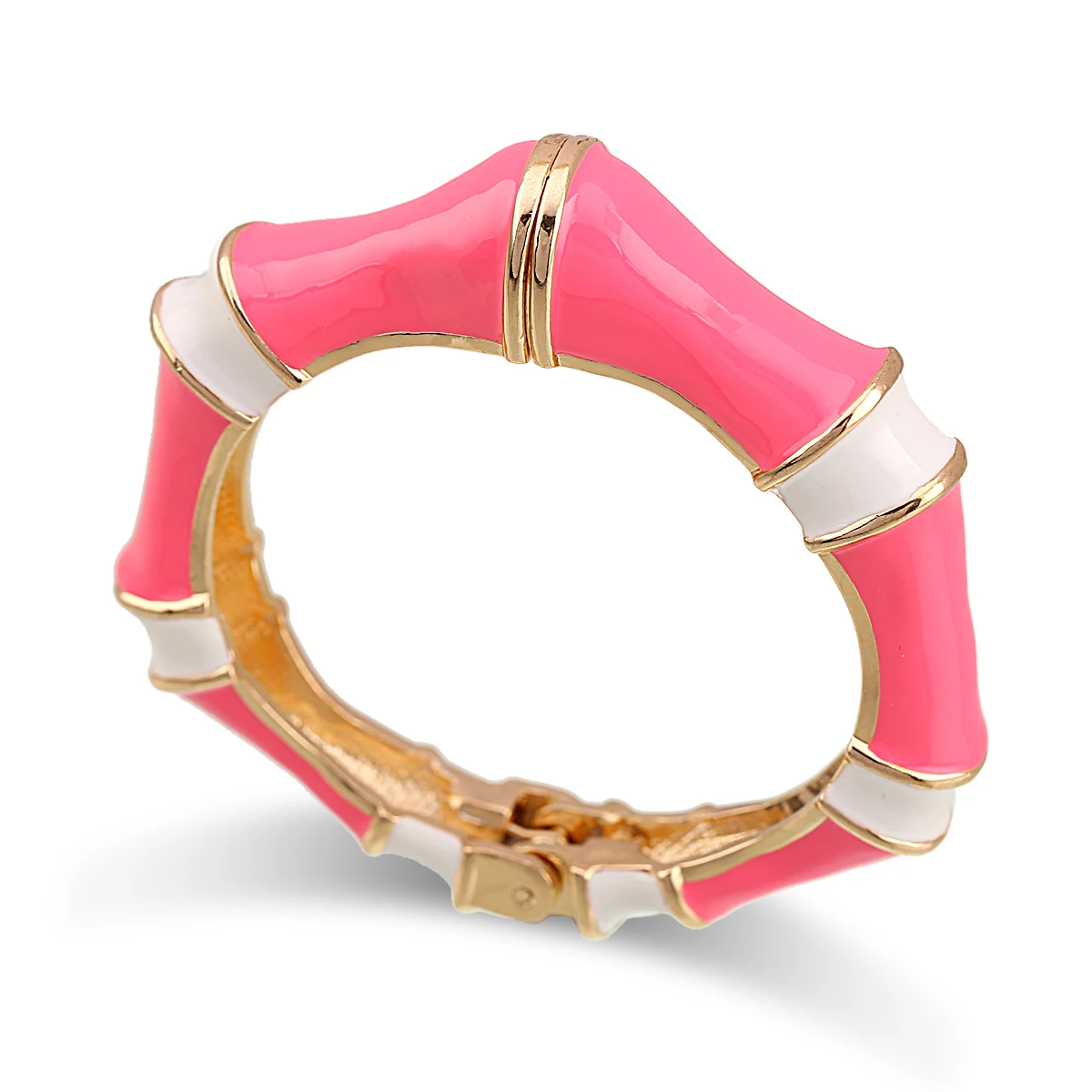 New Fashion Statement Colorful Bangle Cuff Bracelet Gold Plated Handmade Enameled Bamboo Bangle for Women Girls Party Jewelry 2