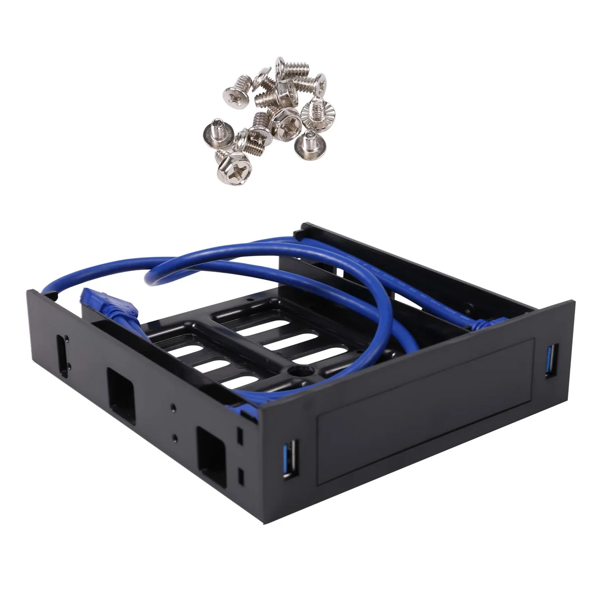 USB 3.0 Front Panel 2 X With 3.5Inch Device/HDD or 2.5Inch SSD/HDD to 5.25 Floppy to Optical Drive Bay Tray Bracket usb front panel