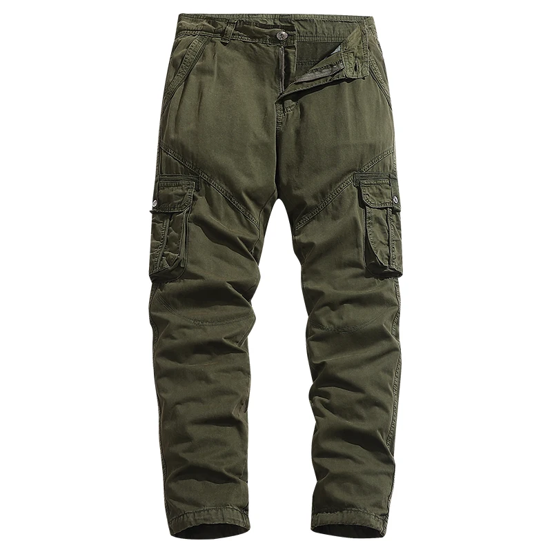 Men's Multi Pockets Cargo Pants Regular Fit Military Trousers Oversized Tactical Pants Button Down Outdoor Working Trousers