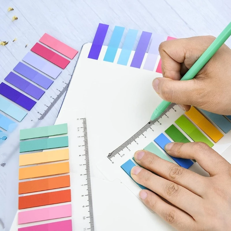 

Colorful Index Label Stickers with Binder Scale Ruler Reading Stickers Bookmarks File Tabs for Planner Calendar Laptop