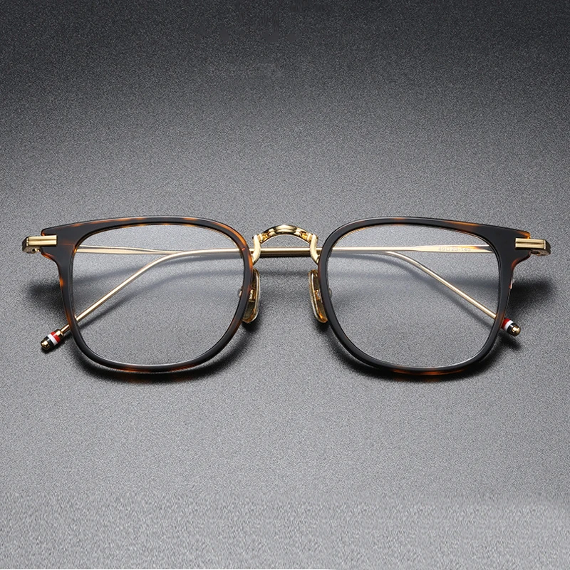 Eyeglasses Frames Eyeglass Frames Square Eyeglasses Myopia Glasses Optical Glasses New York Brand Square Glasses Frame Women Fashion Optical Myopia Prescription Eyeglasses Men Alloy Acetate Full Rim Eyewear