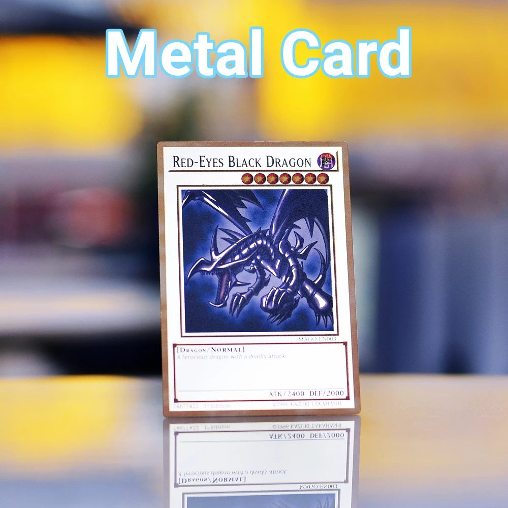 Yugioh Card Carte In Metallo Dorato Occhi Blu Drago Bianco Dark Mago Ragazza Dio Egiziano Yu Gi Oh Iron Letter Anime Game Toys Regali