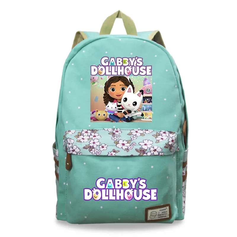 Cartoon Gabby Dollhouse School Backpack Fashion Canvas School Bags Per Studenti Universitari Harajuku Gabby Dollhouse Kids Backpack